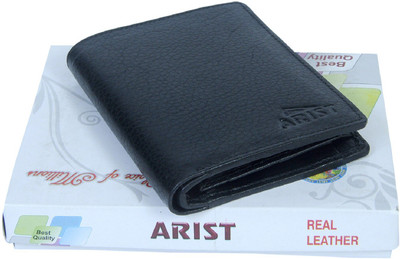 

Arist Men Casual Blue Genuine Leather Wallet(9 Card Slots), Black