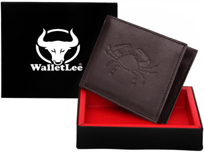 WalletLee Men Casual Brown Genuine Leather Wallet(1 Card Slot)