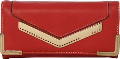 

Cidky Women Red Artificial Leather Wrist Wallet(10 Card Slots)