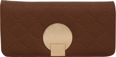 

Bee fashionable Women Brown Artificial Leather Wrist Wallet(10 Card Slots)