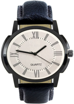 

HBM Analog Gray Dial Black Leather Strap Watch - For Men