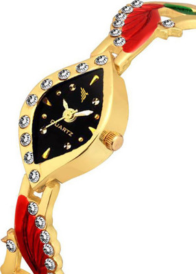 

Bindal fashion New gold diamond dial oval fancy metal strap girls wrist watch for women Watch - For Men & Women