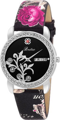 

Britex BT4104 Day and Date Floral Watch - For Girls