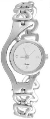 

FabSale Best New Designer Silver Metal Strap Stylish Attractive Round White Dial Diamond Studded On Dial Latest Analog Wrist Watch - For Girls