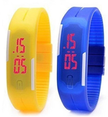 

Crazy Look Beautiful Kids Digital Watch Gift Watch SD 00-3 Kids Watch Blue-1.Yellow-1 (Pack Of 2) Pipe Watch - For Boys