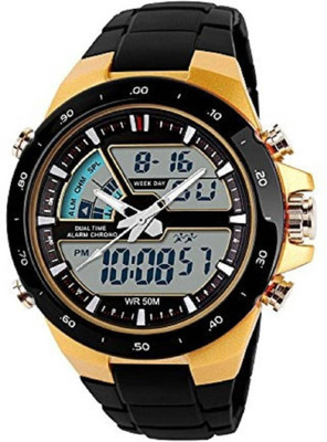 

FabSale Best New Designer Black Plastic Strap Stylish Attractive Round Black Dial Latest Analog-Digital Wrist Watch - For Women
