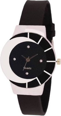 

FabSale Best New Designer Black PU Strap Stylish Attractive Round Black Dial Latest Analog Wrist Watch - For Women