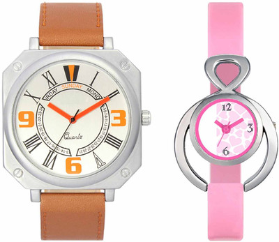 

VALENTIME VL45VT13 New Latest Stylish Designer Collection Leather Combo Couple Fancy Casual Best Offer Watch - For Men & Women