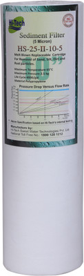 

Hi-Tech Melt Blown Replaceable Cartridge 10 in 5 Micron 2.8 Dia Sediment Filter for All Types of Water Purifiers Media Filter Cartridge(5, Pack of 1)