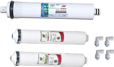 

Hi-Tech ro Filter Set (pre- Carbon Filter and Sediment Filter) & 75 GPD ro Dry Membrane for All Types of Water purifiers Media Filter Cartridge(0.0001, Pack of 3)