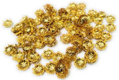 

Medonna shoppe 8 mm Gold finish flower caps for jewellery making, craft works, pack of 200 nos