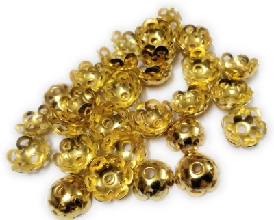 

Medonna shoppe 18mm Gold finish flower bead caps for jewellery making, craft works, pack of 100 nos