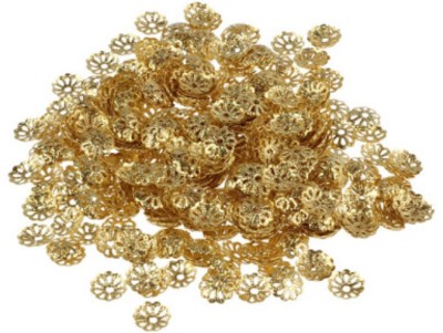 Medonna shoppe 6mm Gold finish flower caps for jewellery making, craft works, pack of 500 nos