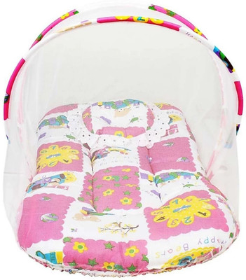 

stockhawkers cotton bay bed baby bed with attached net printed(Fabric, Multicolor)