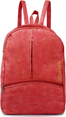 

VIVARS PU Leather Backpack School Bag Student Backpack Women Travel bag 6 L Backpack(Red)