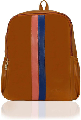 

Kleio Stylish Trendy Soft PU Leather Double Compartment Travel / College 10.6 L Backpack(Tan)