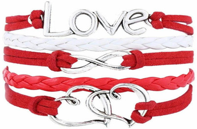 

Impression Leather, Alloy Bracelet, Red
