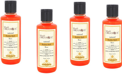 

Khadi Organique Khadiorganique Rose Bubble bath -pack of 4(840 ml)