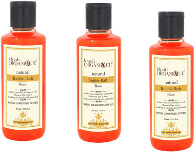 Khadi Organique Khadiorganique Rose Bubble bath -pack of 3(630 ml)