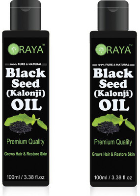 

ORAYA Organic Black seed oil(Kalonji) combo pack of 2 bottles of 100 ml(200 ml) Hair Oil (200 ml)(200 ml)