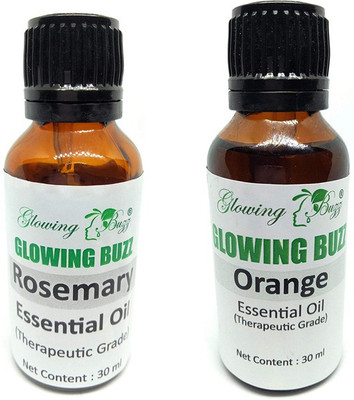 

Glowing Buzz Combo of rosemary essential oil and orange essential oil 30ml each(60 ml)
