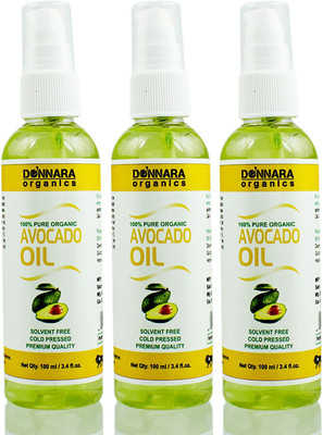 

Donnara Organics 100% Pure Avocado oil Combo pack of 3 bottles of 100 ml(300 ml)(300 ml)