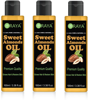 

ORAYA 100% Pure & Natural Sweet Almond Hair Oil & Skin Oil Hair Oil(300 ml)