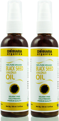 

Donnara Organics Premium Black Seed(Kalonji) oil- 100% Pure & Natural Combo pack of 2 bottles of 100 ml(200 ml) Hair Oil(200 ml)