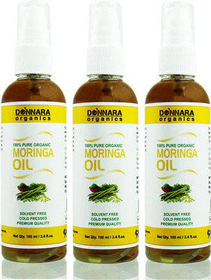 

Donnara Organics Premium Moringa oil- 100% Pure & Natural Combo pack of 3 bottles of 100 ml(300 ml) Hair Oil(300 ml)