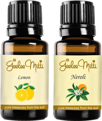 

Geeleemitti Pure Lemon and Neroli Bitter Orange Essential Oil Combo Pack of 2(20 ml)