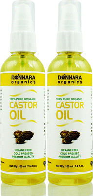 

Donnara Organics 100% Pure Castor oil Combo pack of 2 bottles of 100 ml(200 ml)(200 ml)