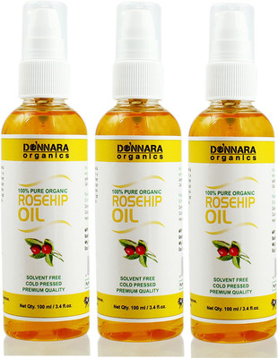 

Donnara Organics 100% Pure Rosehip oil Combo pack of 3 bottles of 100 ml(300 ml)(300 ml)