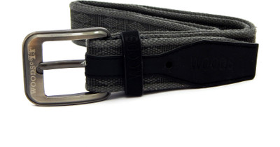 

WOODS Men Formal, Casual Grey Canvas, Fabric Belt