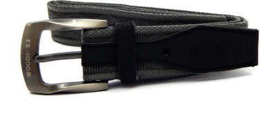 

WOODS Men Casual Grey Canvas, Fabric Belt, Black