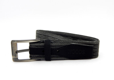 WOODS Men Casual Grey Canvas, Fabric Belt