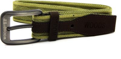 

WOODS Men Casual Green Canvas, Fabric Belt