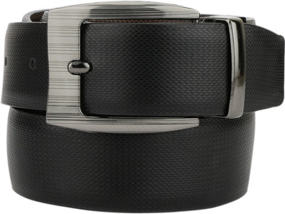 

RUSHQ Men Formal Black Artificial Leather Reversible Belt, Black/brown