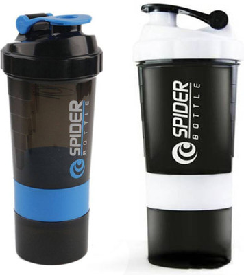 

Spider Combo of Protien Shaker 500 ML 500 Shaker(Pack of 2, Blue, White), Blue and white