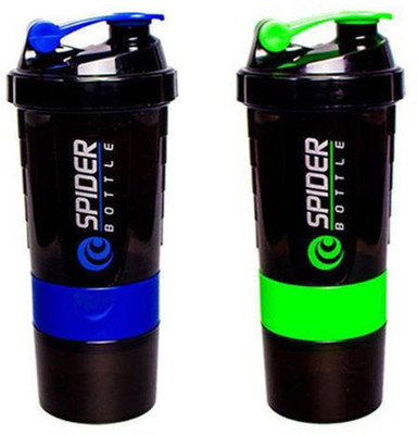 

Spider Combo of Protien Shaker 500 ML 500 Shaker(Pack of 2, Purple, Green), Purple and green