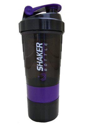 

GSK Protein Shaker Bottle for gym with 2 Storage Extra Compartment 500 ml Shaker(Pack of 1, Purple)