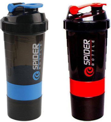 

Spider Combo of Protien Shaker 500 ML 500 Shaker(Pack of 2, Blue, Red), Blue and red
