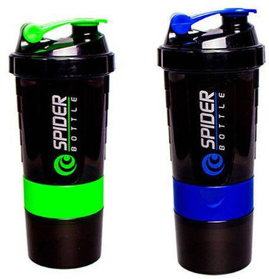 

Spider Combo of Protien Shaker 500 ML 500 Shaker(Pack of 2, Green, Purple), Green and purple