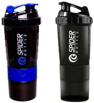 

Spider Combo of Protien Shaker 500 ML 500 Shaker(Pack of 2, Purple, Black), Purple and black