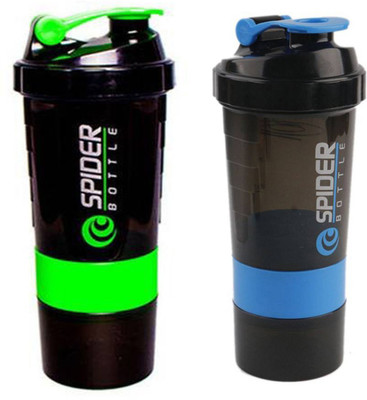 

Spider Combo of Protien Shaker 500 ML 500 Shaker(Pack of 2, Green, Blue), Green and blue