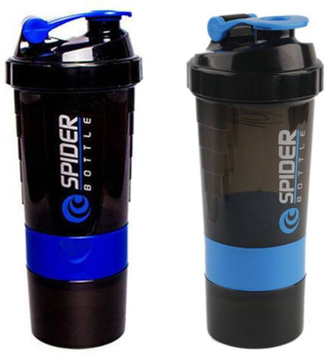 

Spider Combo of Protien Shaker 500 ML 500 Shaker(Pack of 2, Purple, Blue), Purple and blue