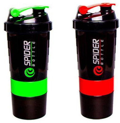 

Spider Combo of Protien Shaker 500 ML 500 Shaker(Pack of 2, Green, Red), Green and red