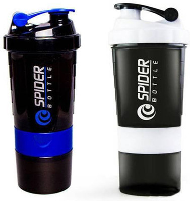 

Spider Combo of Protien Shaker 500 ML 500 Shaker(Pack of 2, Purple, White), Purple and white