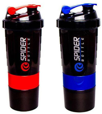 

Spider Combo of Protien Shaker 500 ML 500 Shaker(Pack of 2, Red, Purple), Red and purle