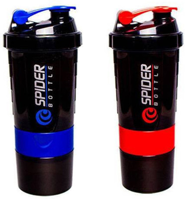 

Spider Combo of Protien Shaker 500 ML 500 Shaker(Pack of 2, Purple, Red), Purple and red