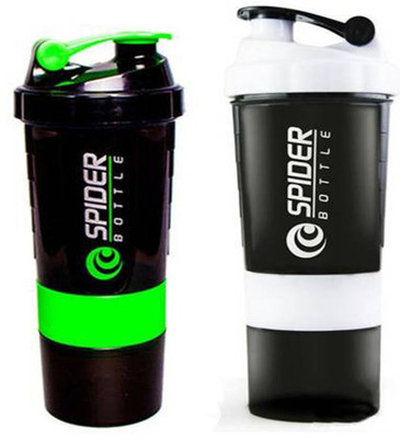 

Spider Combo of Protien Shaker 500 ML 500 Shaker(Pack of 2, Green, White), Green and white